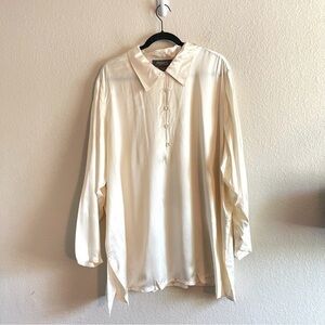 NWT Vintage Designs Lane Bryant Silk Tunic Champagne Satin Mini Dress Size 22/24